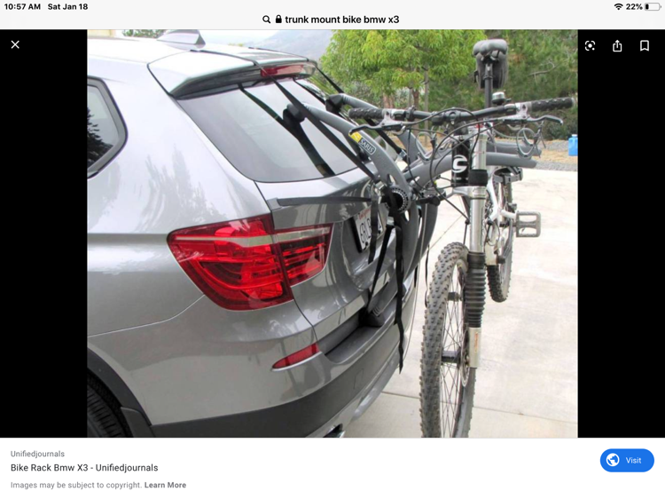 fits BMW X5 2007-2017 3 Cycle Carrier Rear Tailgate Boot Bike Rack Bicycle 