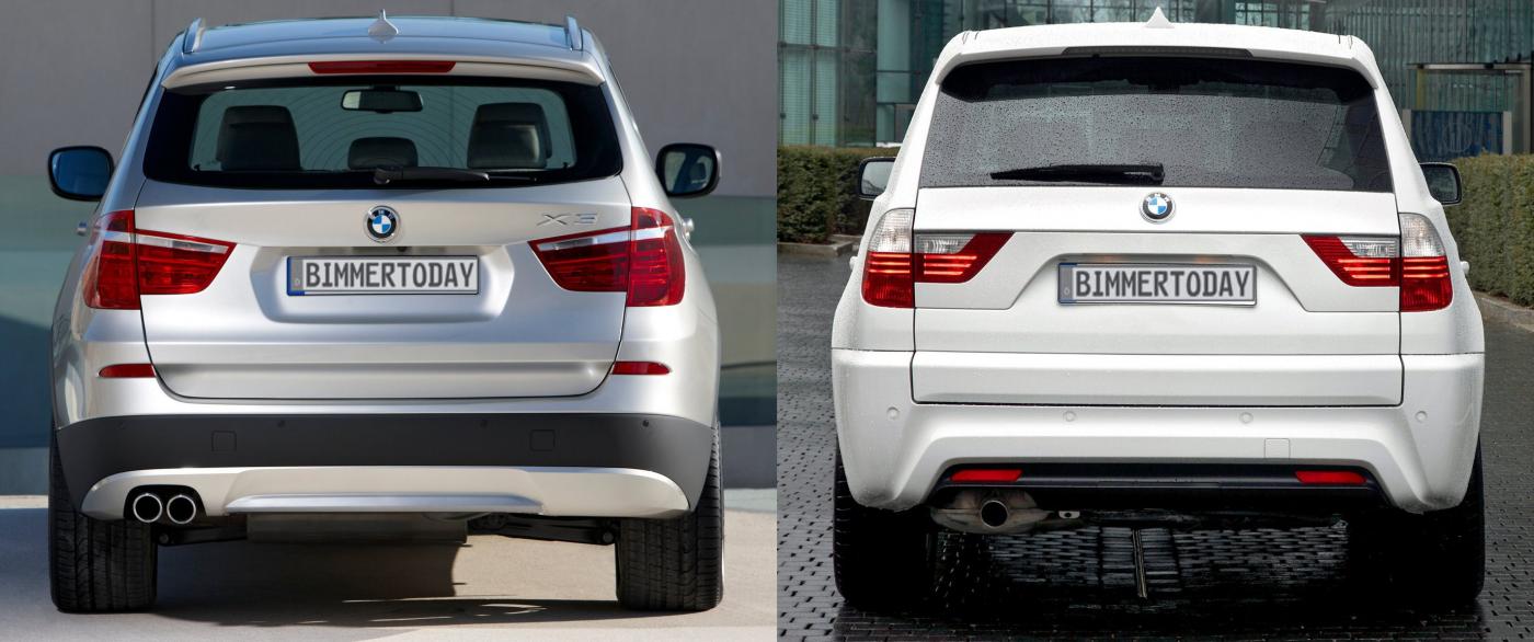 Name:  BMW-X3-F25-vs-X3-E83-Heck.jpg
Views: 49297
Size:  106.2 KB